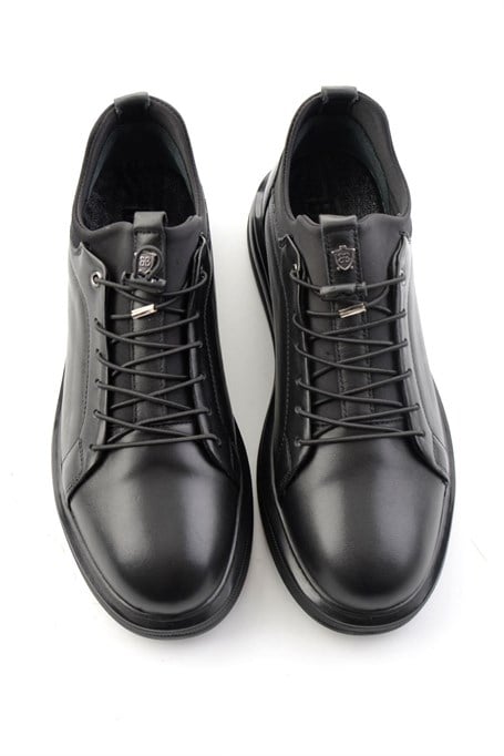 Siyah Napa Hakiki Deri Erkek Sneaker E01080582243