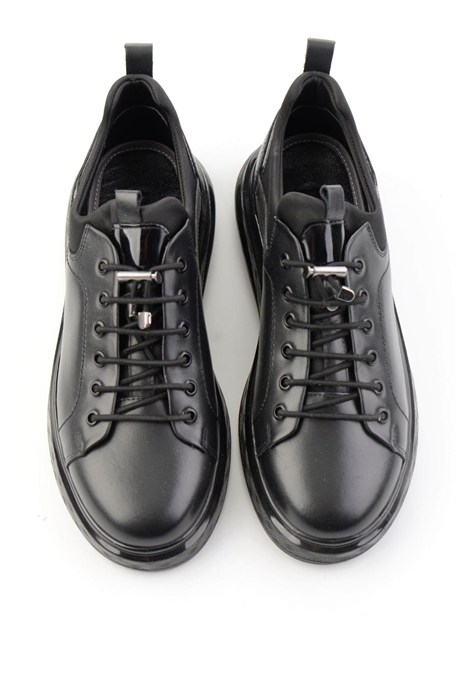 Siyah Napa Hakiki Deri Erkek Sneaker E01401180743