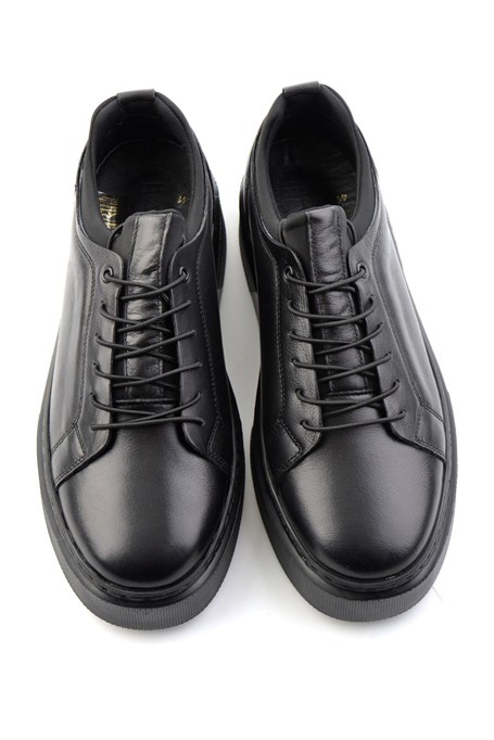 Siyah Napa Hakiki Deri Erkek Sneaker E01803410843