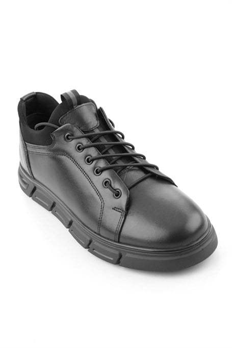 Siyah Napa Hakiki Deri Erkek Sneaker E01811003943