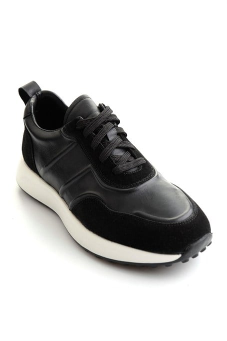 Siyah Napa Hakiki Deri Erkek Sneaker E01774057943