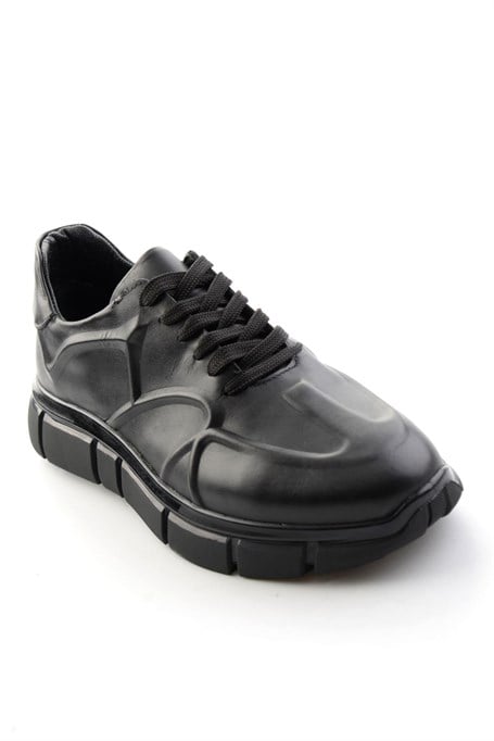 Siyah Napa Hakiki Deri Erkek Sneaker E01736060343