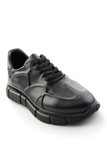 Siyah Napa Hakiki Deri Erkek Sneaker E01736060343