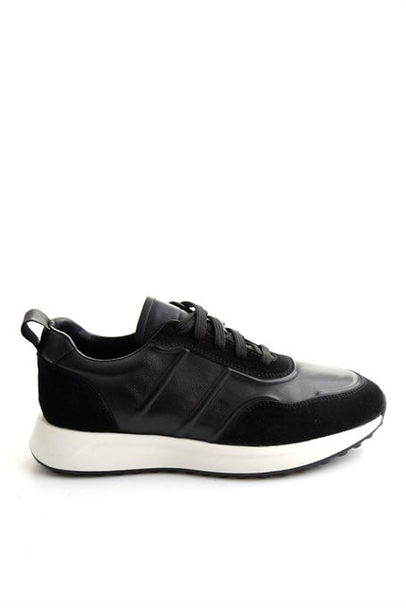 Siyah Napa Hakiki Deri Erkek Sneaker E01774057943