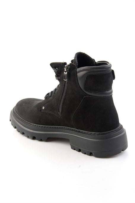 Siyah Nubuk Hakiki Deri Erkek Bot & Bootie E02396025701