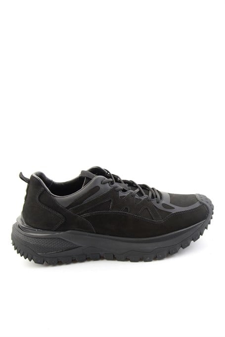 Siyah Nubuk Hakiki Deri Erkek Sneaker E01018272101
