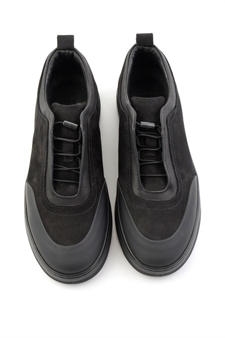 Siyah Nubuk Hakiki Deri Erkek Sneaker E01774017201