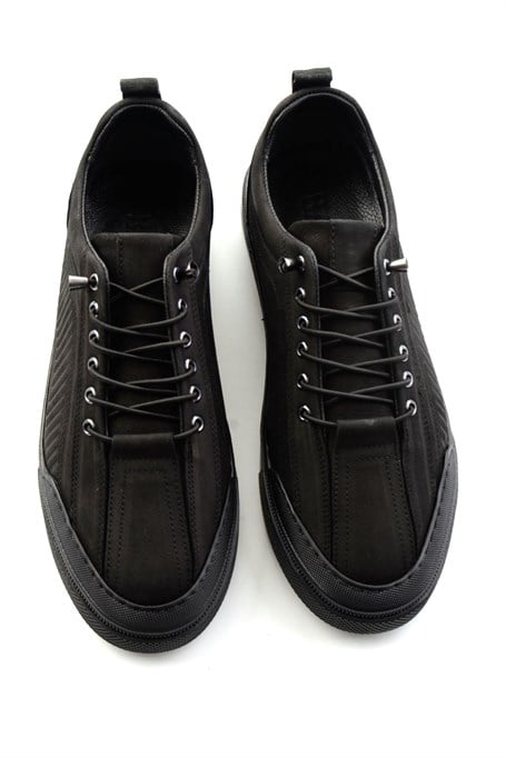 Siyah Nubuk Hakiki Deri Erkek Sneaker E01438096001