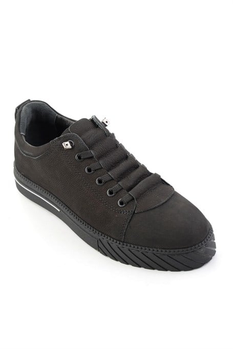 Siyah Nubuk Hakiki Deri Erkek Sneaker E01610196501