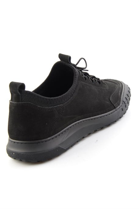 Siyah Nubuk Hakiki Deri Erkek Sneaker E01076378501