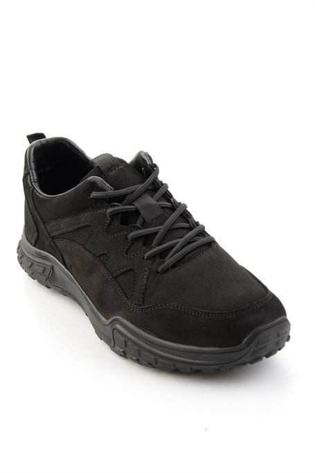 Siyah Nubuk Hakiki Deri Erkek Sneaker E01018272001