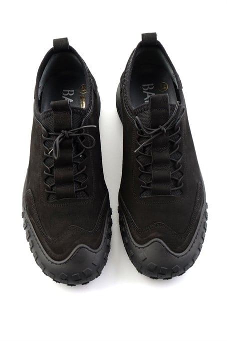 Siyah Nubuk Hakiki Deri Erkek Sneaker E01076378501