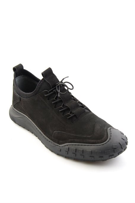 Siyah Nubuk Hakiki Deri Erkek Sneaker E01076378501