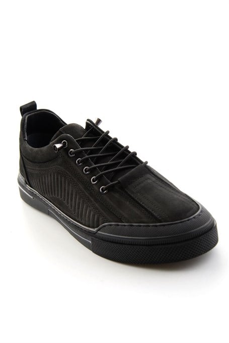 Siyah Nubuk Hakiki Deri Erkek Sneaker E01438096001