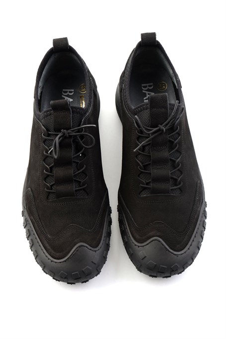 Siyah Nubuk Hakiki Deri Erkek Sneaker E01076378501