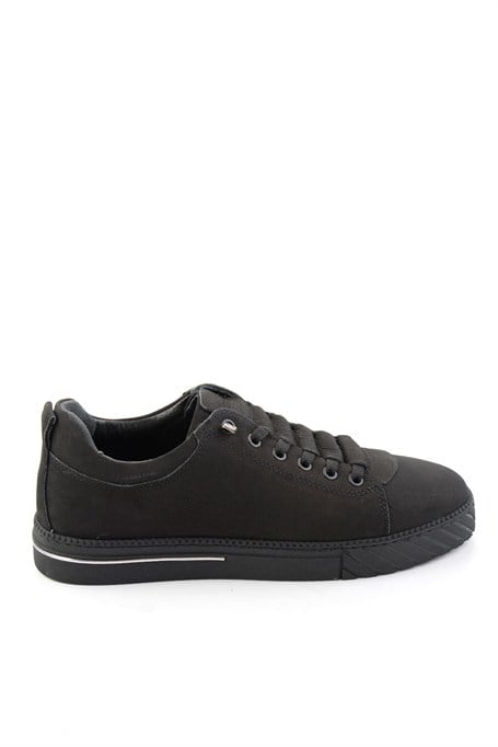 Siyah Nubuk Hakiki Deri Erkek Sneaker E01610196501