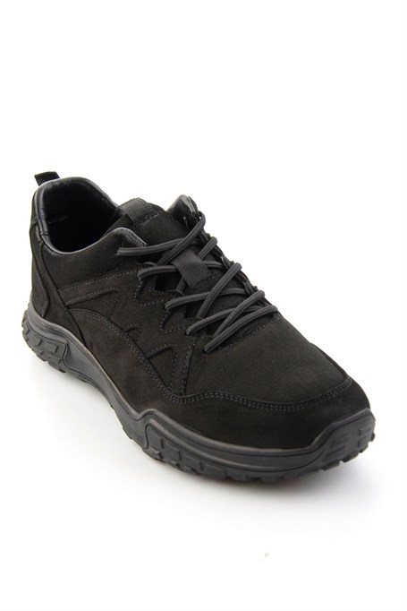 Siyah Nubuk Hakiki Deri Erkek Sneaker E01018272001