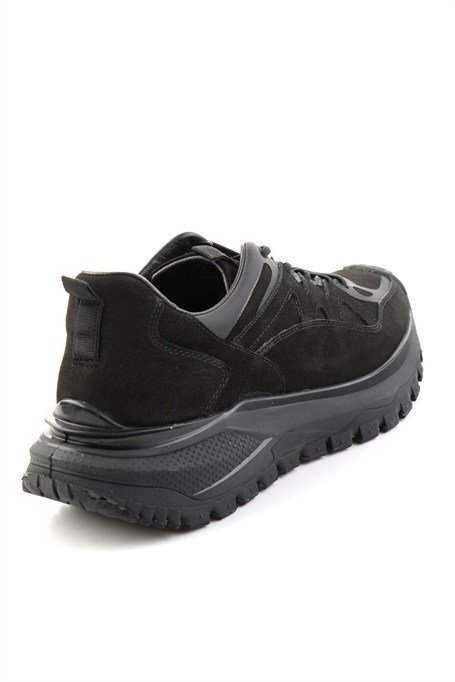 Siyah Nubuk Hakiki Deri Erkek Sneaker E01018272101