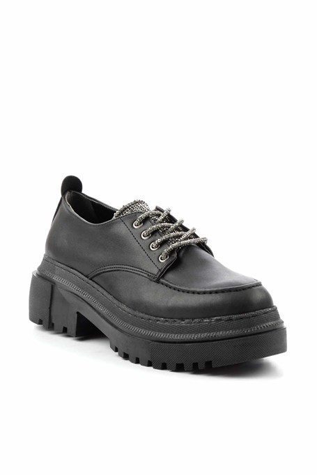 Siyah Platin  Kadın Loafer Ayakkabı K01503741709