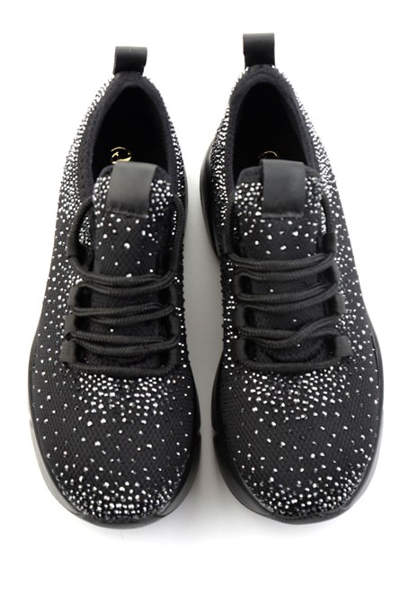 Siyah Platin Triko  Kadın Sneaker K01824040382