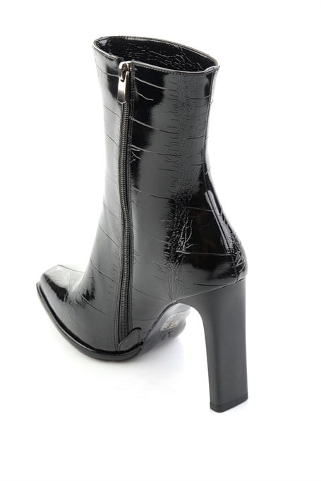 Siyah Rugan Kroko  Kadın Bot & Bootie K02209021119