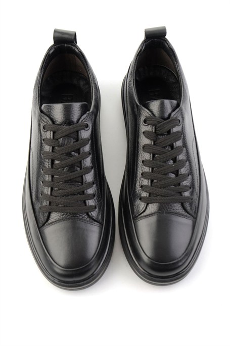Siyah Siyah Floter Hakiki Deri Erkek Sneaker E01807061043