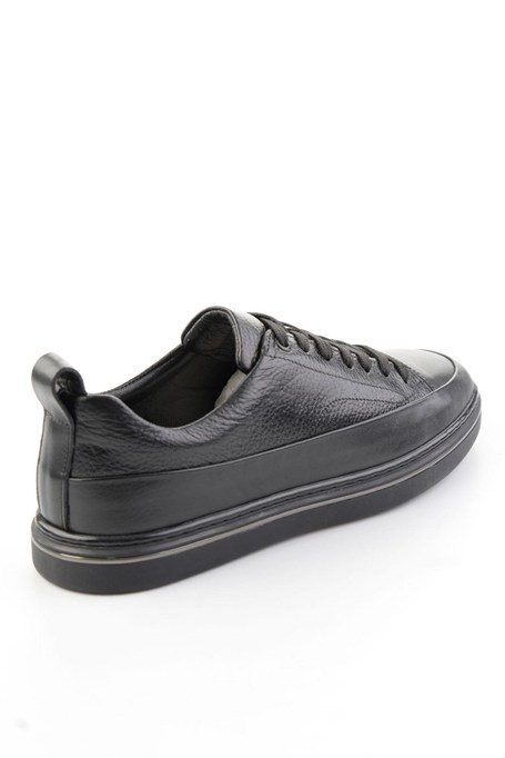 Siyah Siyah Floter Hakiki Deri Erkek Sneaker E01807061043
