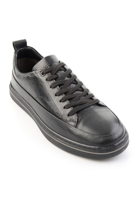 Siyah Siyah Floter Hakiki Deri Erkek Sneaker E01807061043