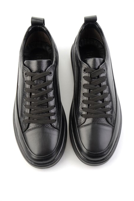 Siyah Siyah Floter Hakiki Deri Erkek Sneaker E01807061043