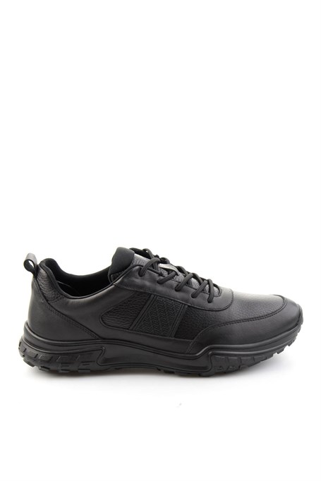 Siyah Siyah Floter Hakiki Deri Erkek Sneaker E01018271043