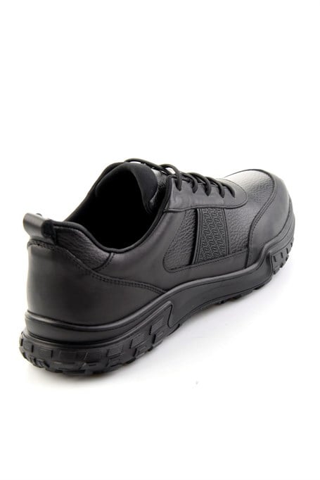 Siyah Siyah Floter Hakiki Deri Erkek Sneaker E01018271043