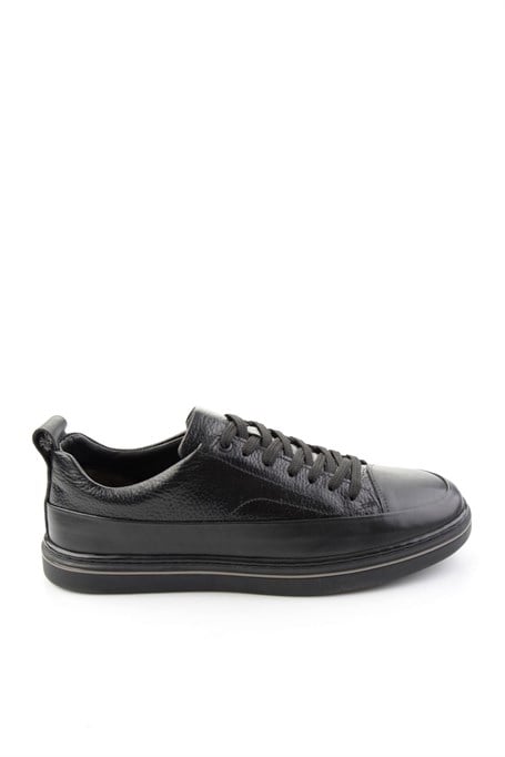 Siyah Siyah Floter Hakiki Deri Erkek Sneaker E01807061043