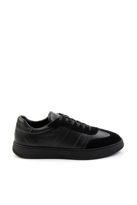 Siyah Siyah Hakiki Deri Erkek Sneaker E01759101802