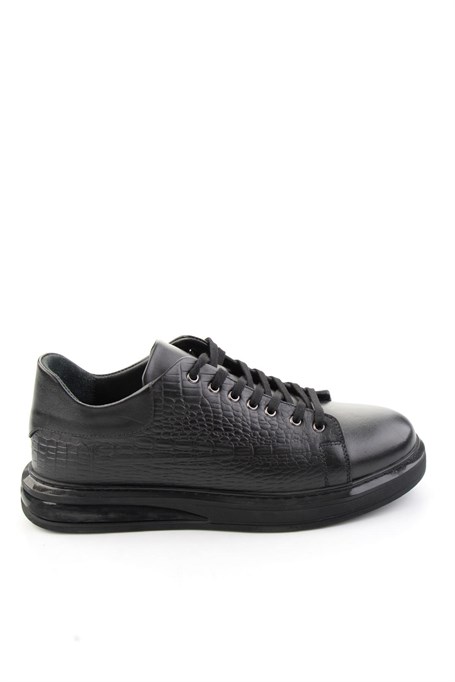 Siyah Siyah Napa Hakiki Deri Erkek Sneaker E01080209143