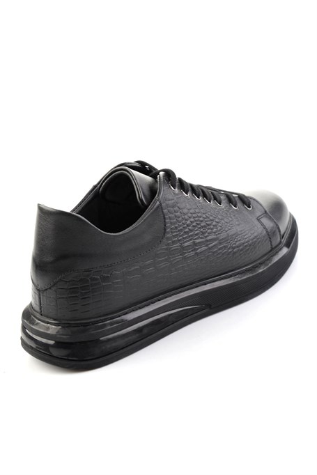 Siyah Siyah Napa Hakiki Deri Erkek Sneaker E01080209143