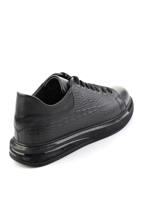 Siyah Siyah Napa Hakiki Deri Erkek Sneaker E01080209143