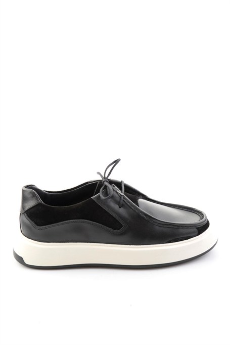 Siyah Siyah Süet Hakiki Deri Erkek Sneaker E01401023043