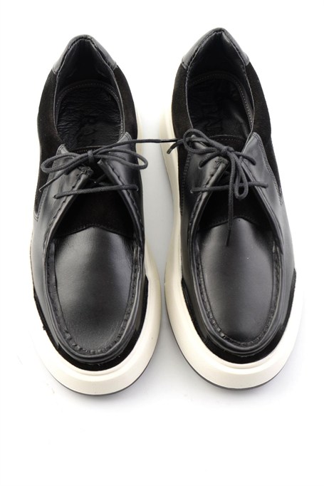Siyah Siyah Süet Hakiki Deri Erkek Sneaker E01401023043