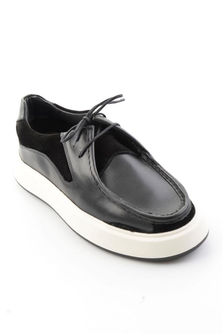Siyah Siyah Süet Hakiki Deri Erkek Sneaker E01401023043