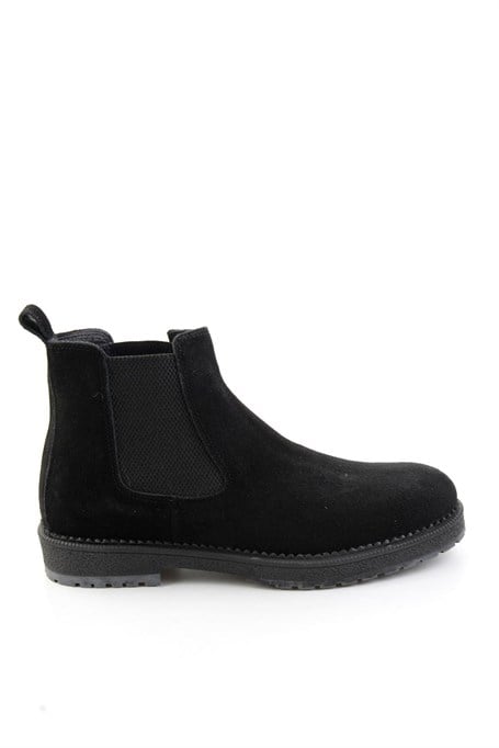 Siyah Süet Hakiki Deri Erkek Bot & Bootie E02698563402