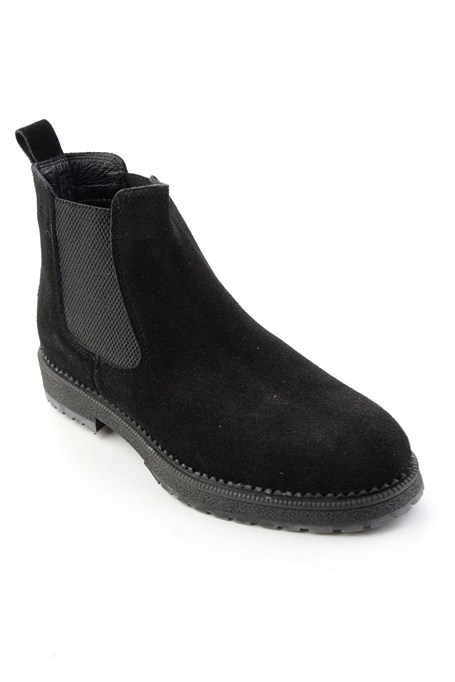 Siyah Süet Hakiki Deri Erkek Bot & Bootie E02698563402