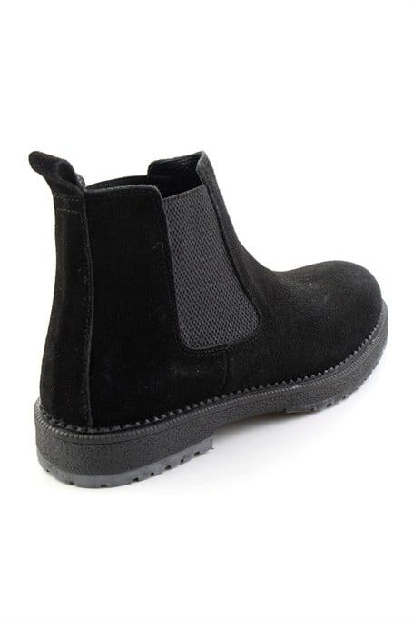Siyah Süet Hakiki Deri Erkek Bot & Bootie E02698563402