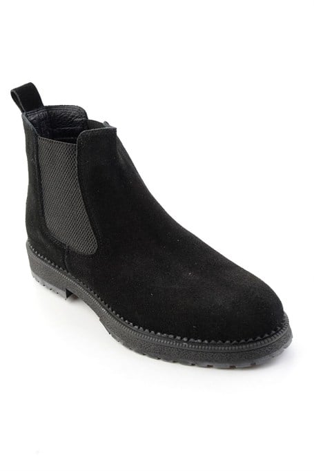Siyah Süet Hakiki Deri Erkek Bot & Bootie E02698563402