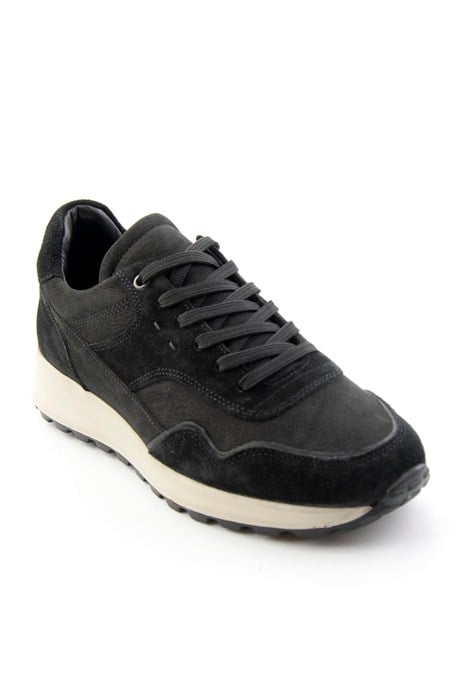 Siyah Süet Hakiki Deri Erkek Sneaker E01789045302