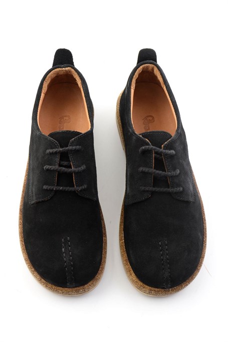 Siyah Süet Hakiki Deri Kadın Casual Ayakkabı K01281035402