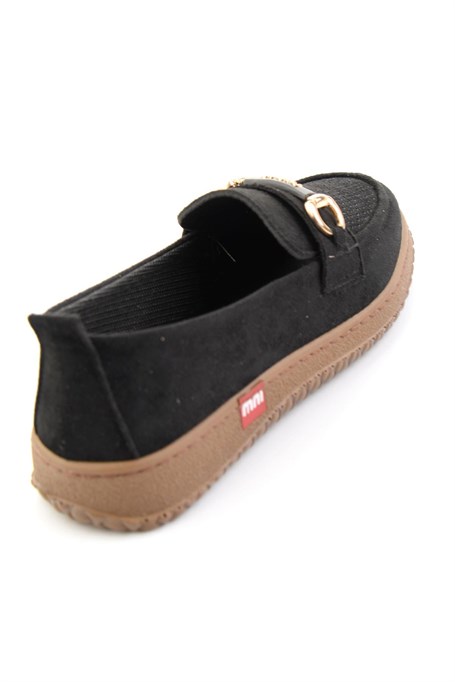 Siyah Süet  Kadın Loafer Ayakkabı K01536105272