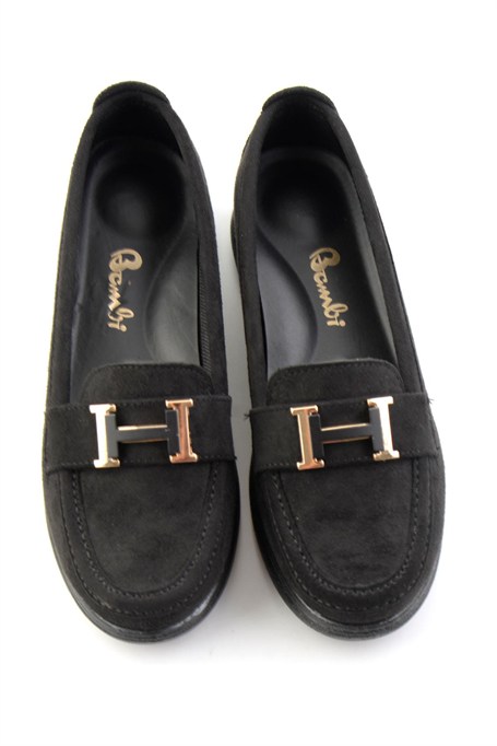 Siyah Süet  Kadın Loafer Ayakkabı K01536105972
