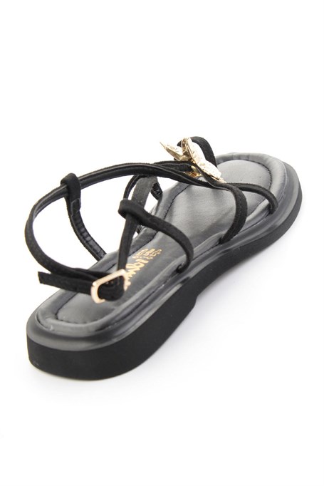 Siyah Süet  Kadın Sandalet K05606037172