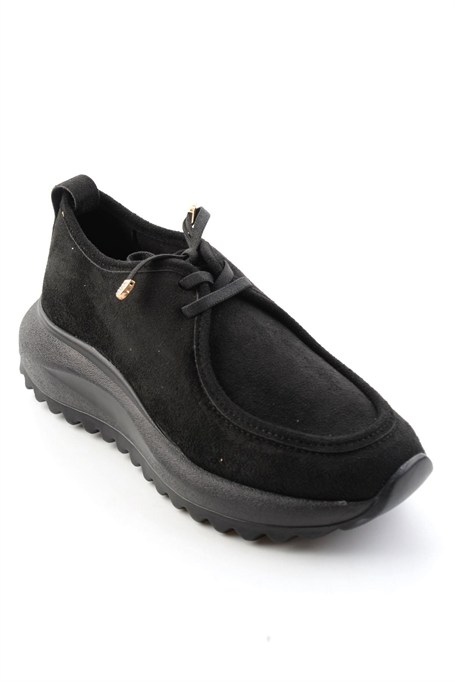 Siyah Süet  Kadın Sneaker K01234050772
