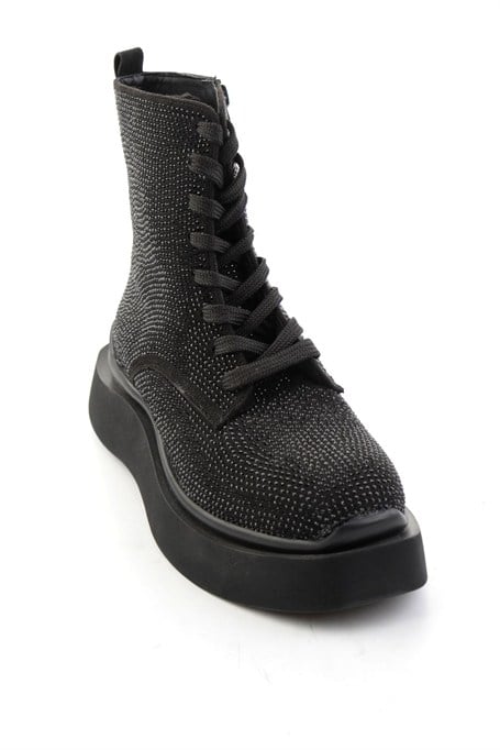 Siyah Taşlı  Kadın Bot & Bootie K02313055087